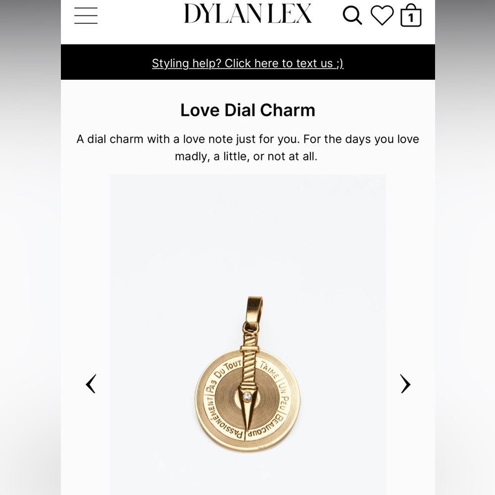 Vintage Gold Love Dial Charm Pendant